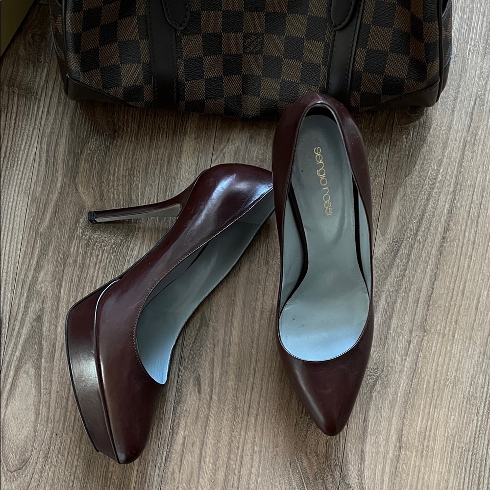 Sergio Rossi | size 39.5 Vintage Burgundy-Brown Platform Heels